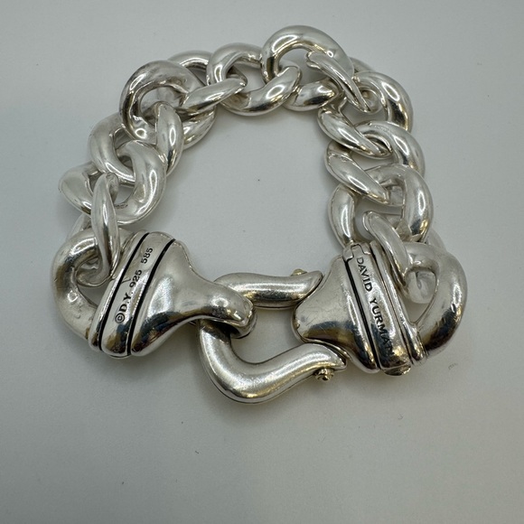 David yurman two tone buckle curb chain bracelet - Picture 7 of 11